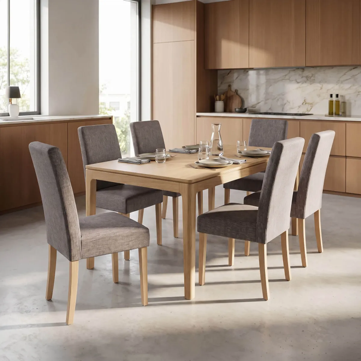 Fiera - Table à manger rectangulaire en bois