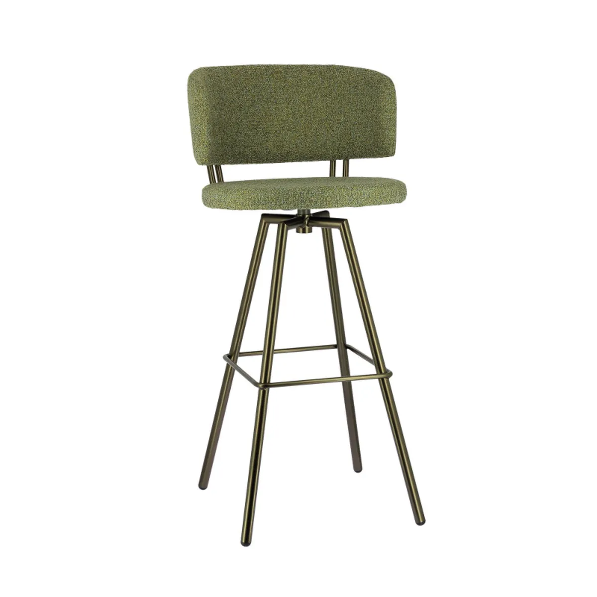 Adagio - Tabouret de bar moderne pivotant en tissu et pieds métal