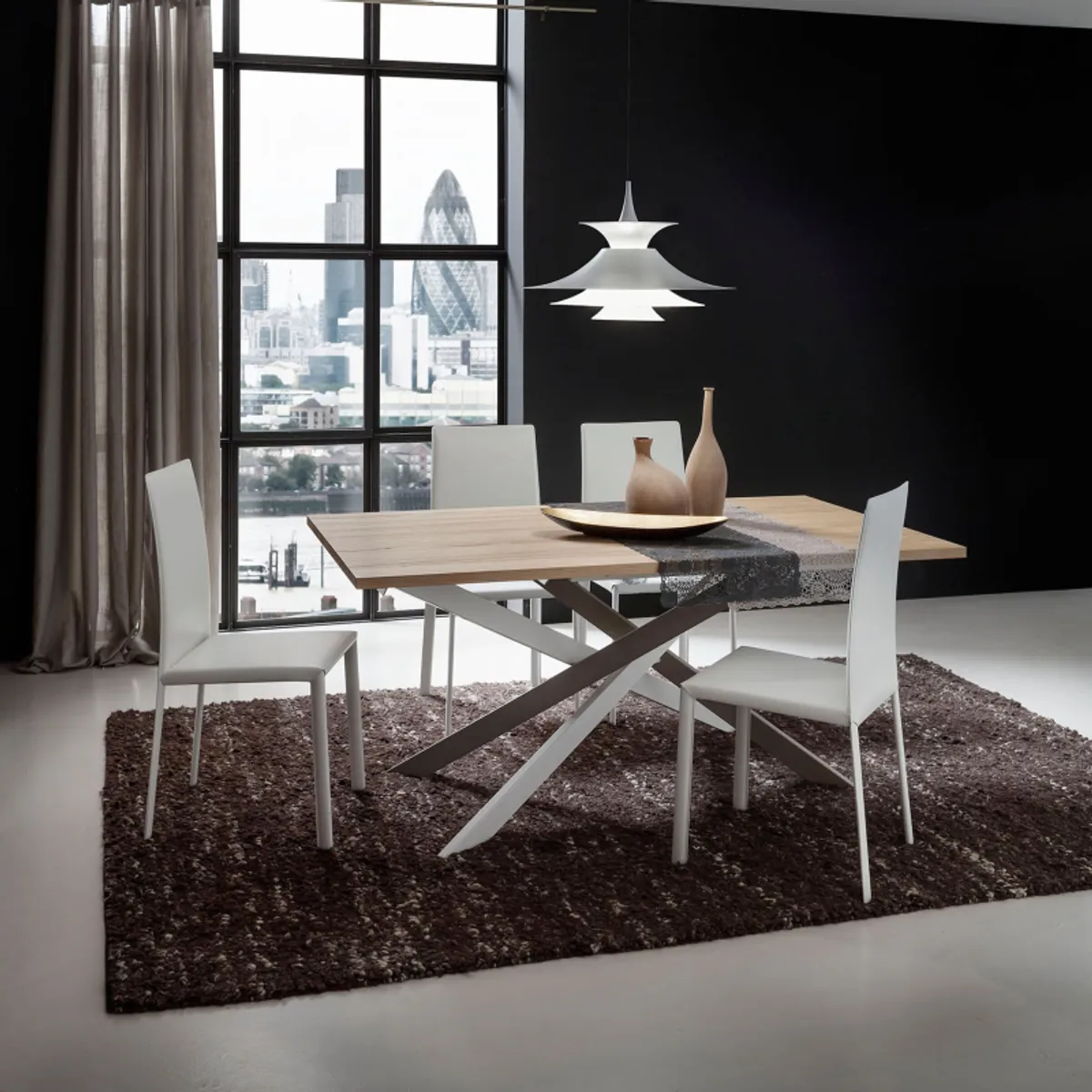 Renzo - Table de salle à manger design en stratifié