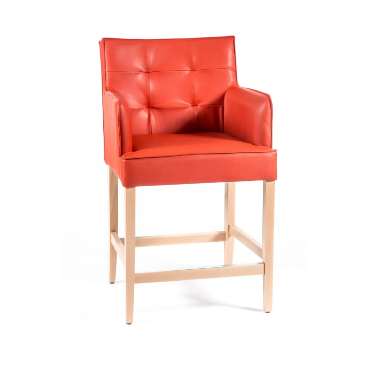 BarDiem 2 - Tabouret snack matelassé avec accoudoirs