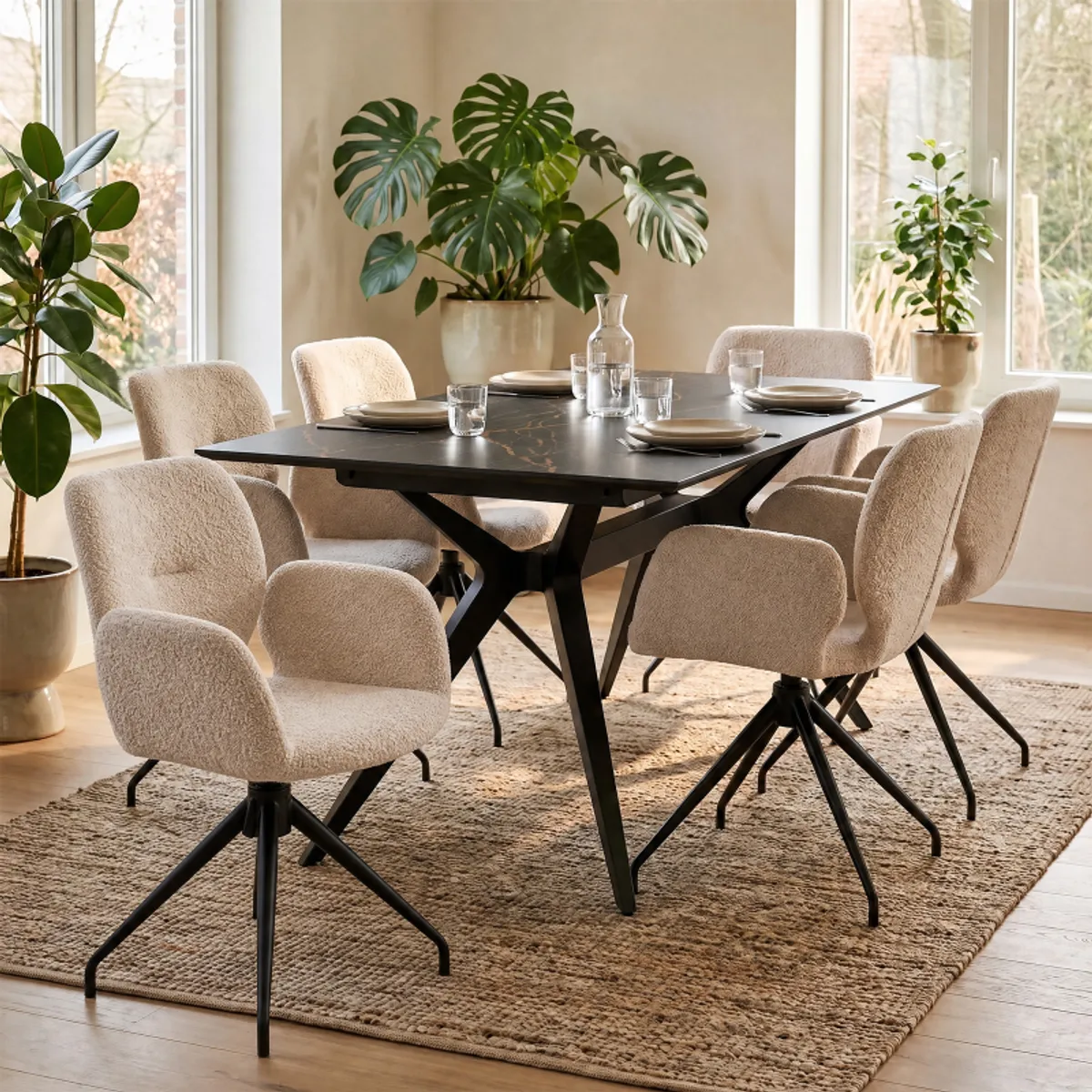 Eiffel - Table à manger moderne en Dekton