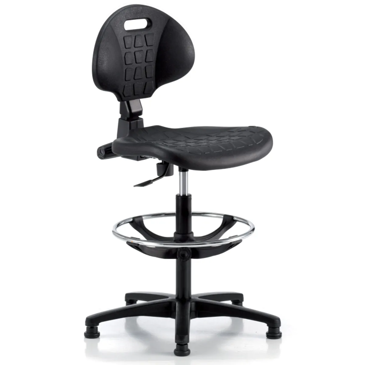 Tecnik - Chaise d'atelier en polyuréthane sur patins avec repose-pieds