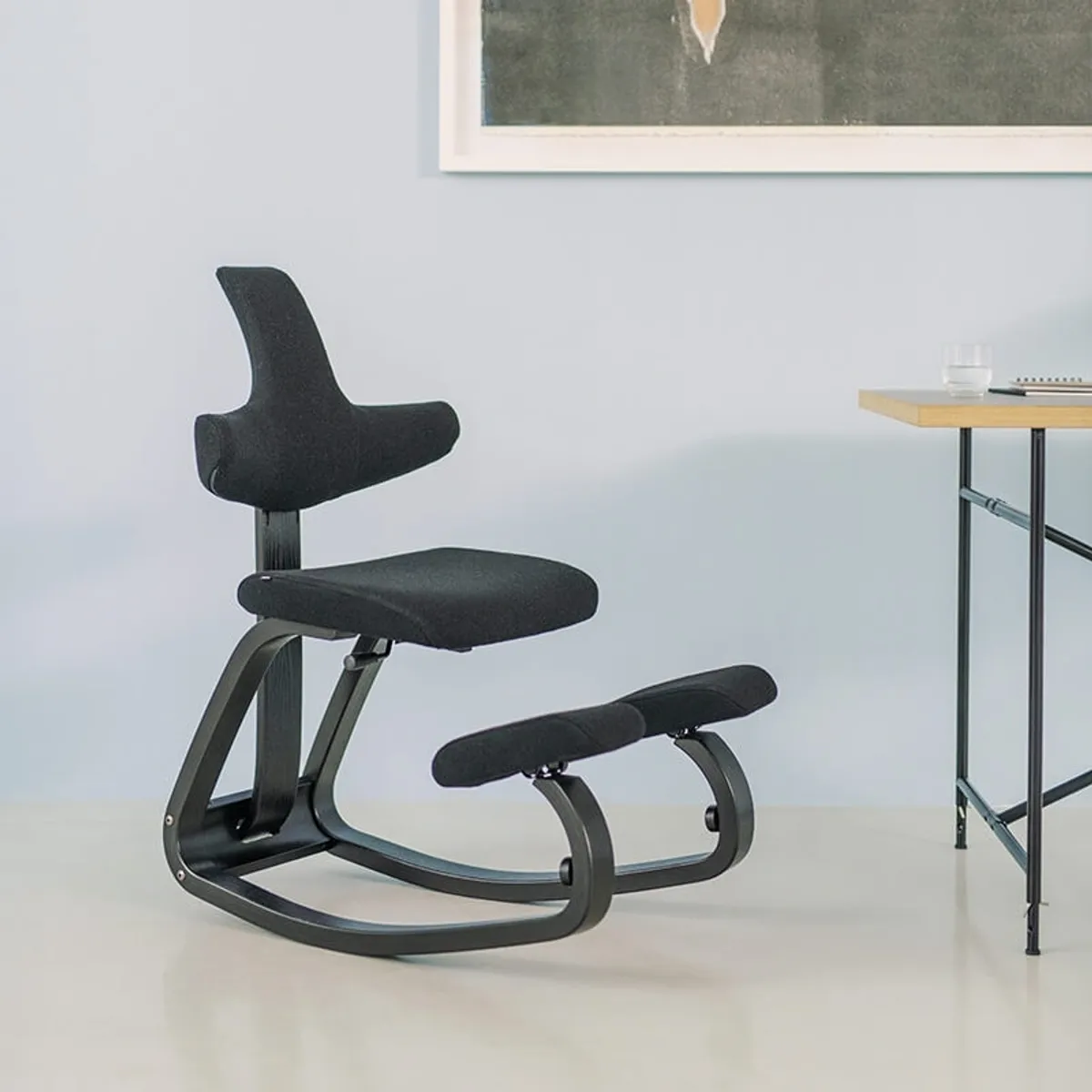 ThatSit Varier® - Chaise de bureau ergonomique à bascule en tissu et bois