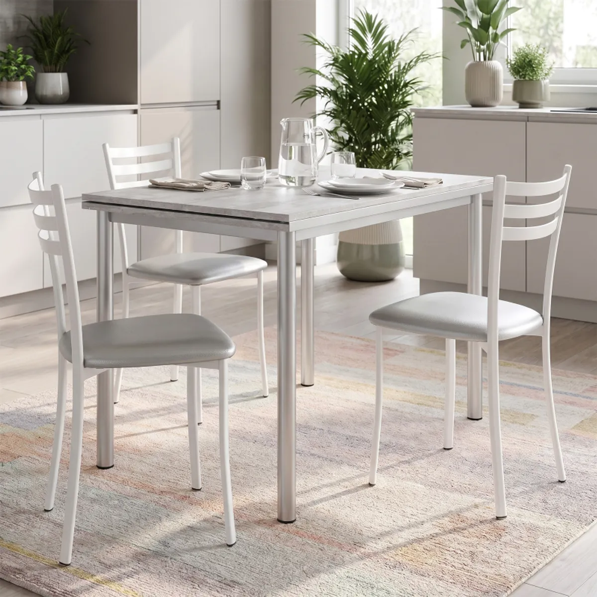 Basic - Table de cuisine avec allonges