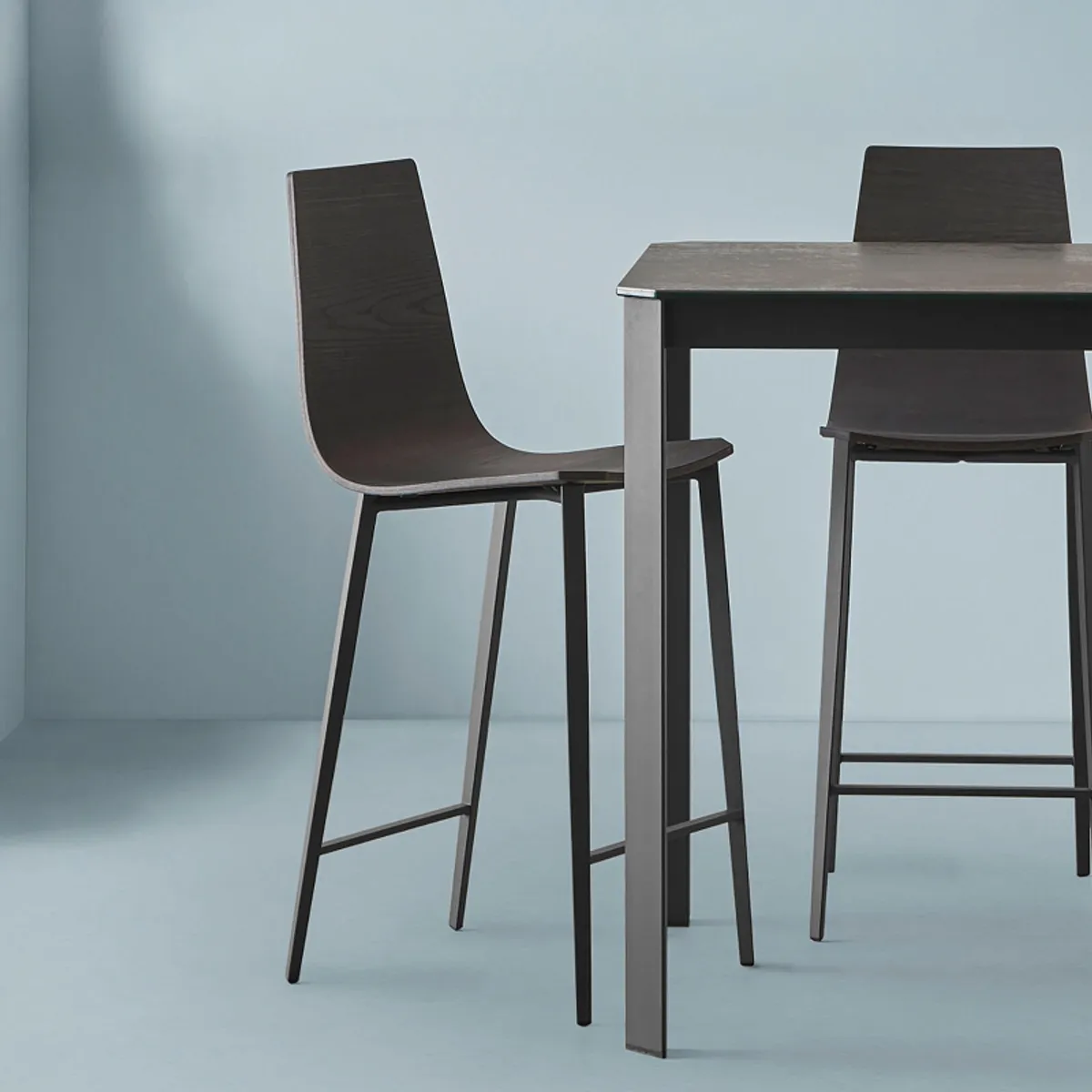 Salt Mobliberica® - Tabouret snack moderne en bois et pieds en métal