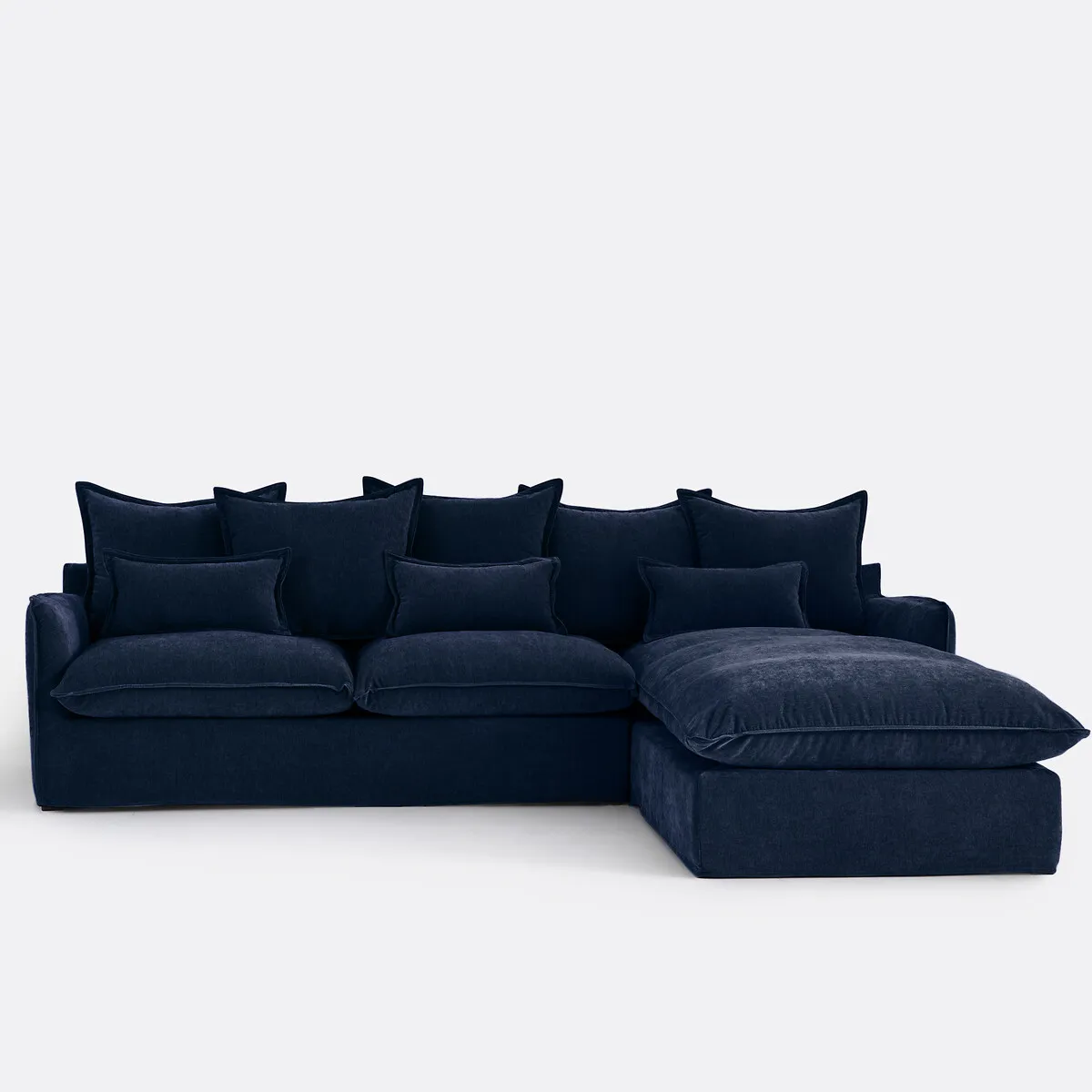 Canapé D'angle Droit, Déhoussable, 4 Places, En Polyester Chiné, ODNA
