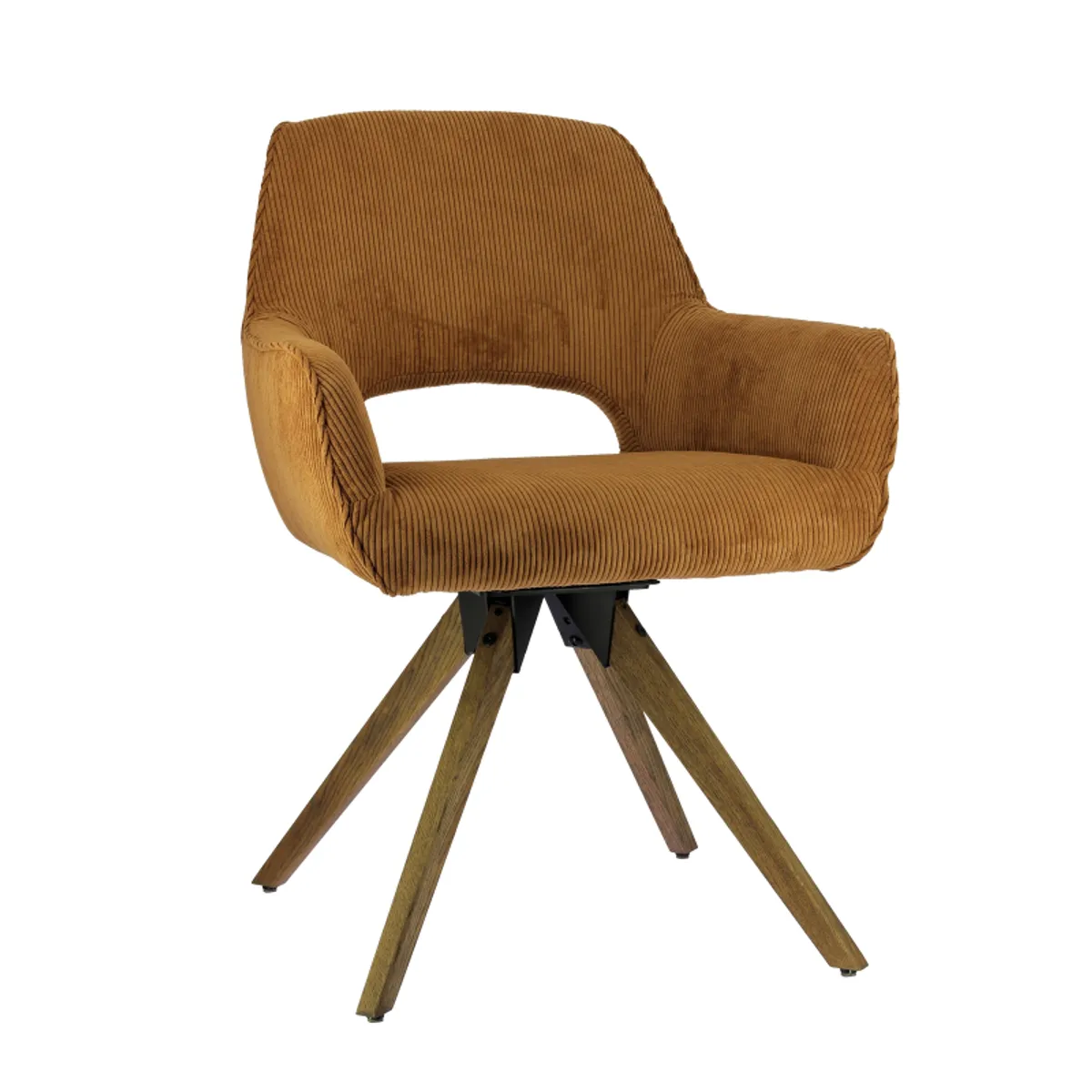 Marius - Fauteuil cocooning en tissu avec pieds bois massif