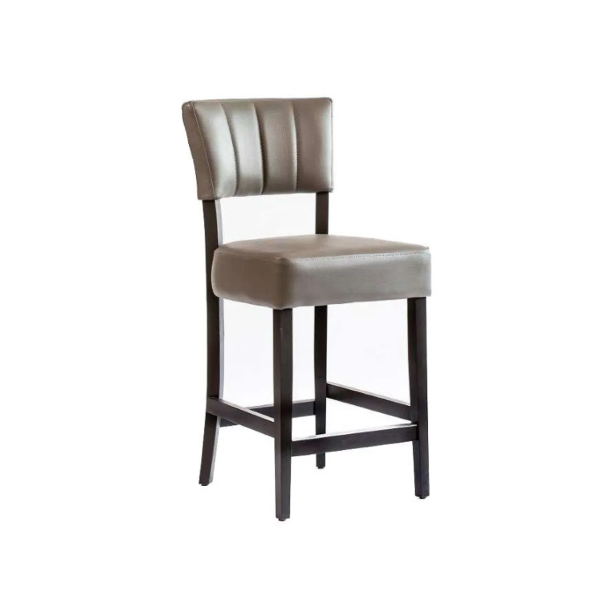 BarSteffi 2 - Tabouret snack matelassé en bois et synthétique