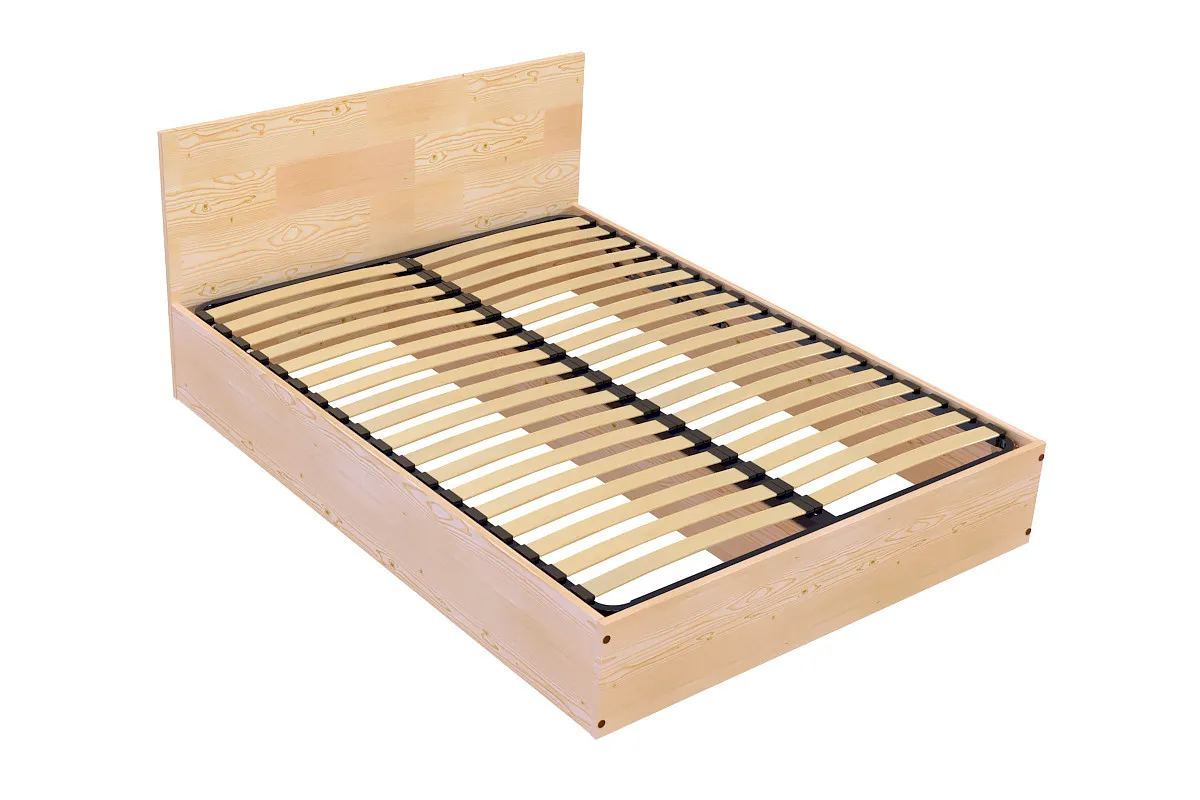 Lit coffre 2 places avec tête de lit en bois -