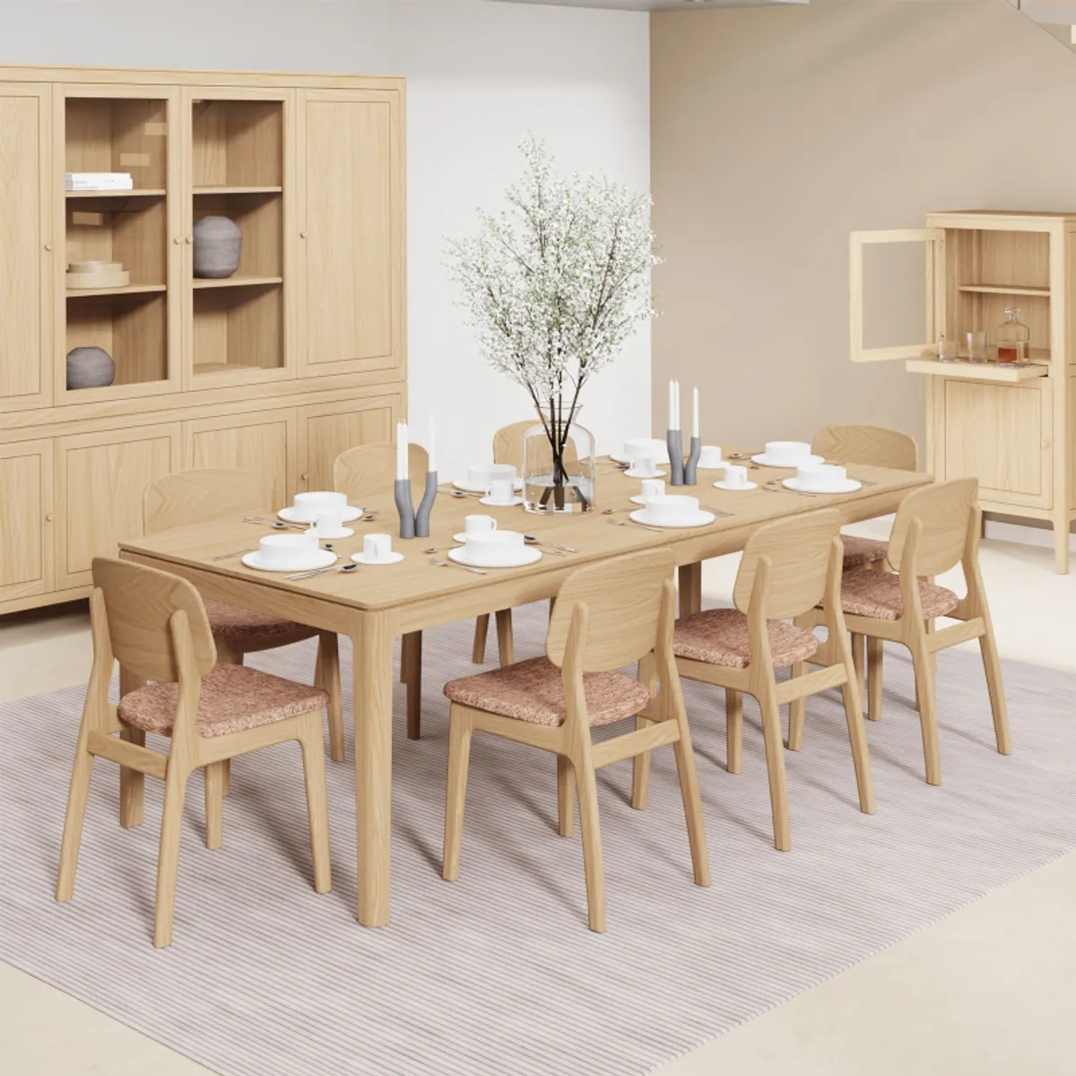 Fiera - Table à manger extensible rectangulaire en bois