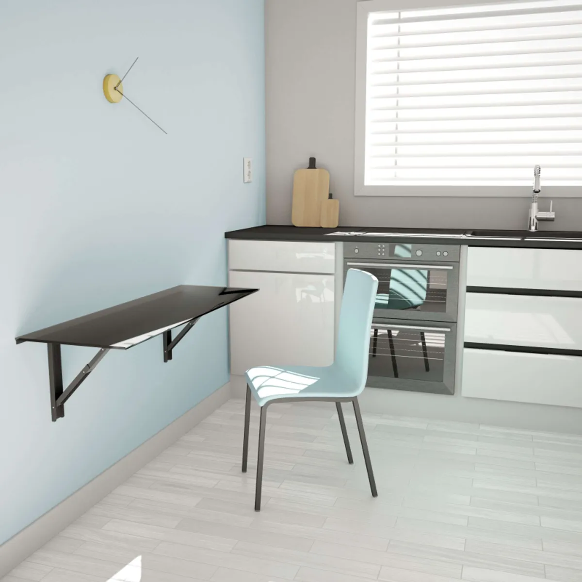 Vulcano - Table murale rabattable en verre