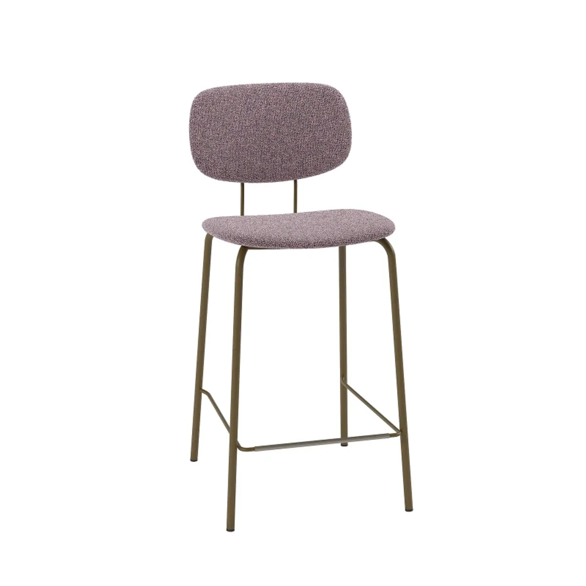 Bistro - Tabouret snack rétro en tissu et pieds en métal