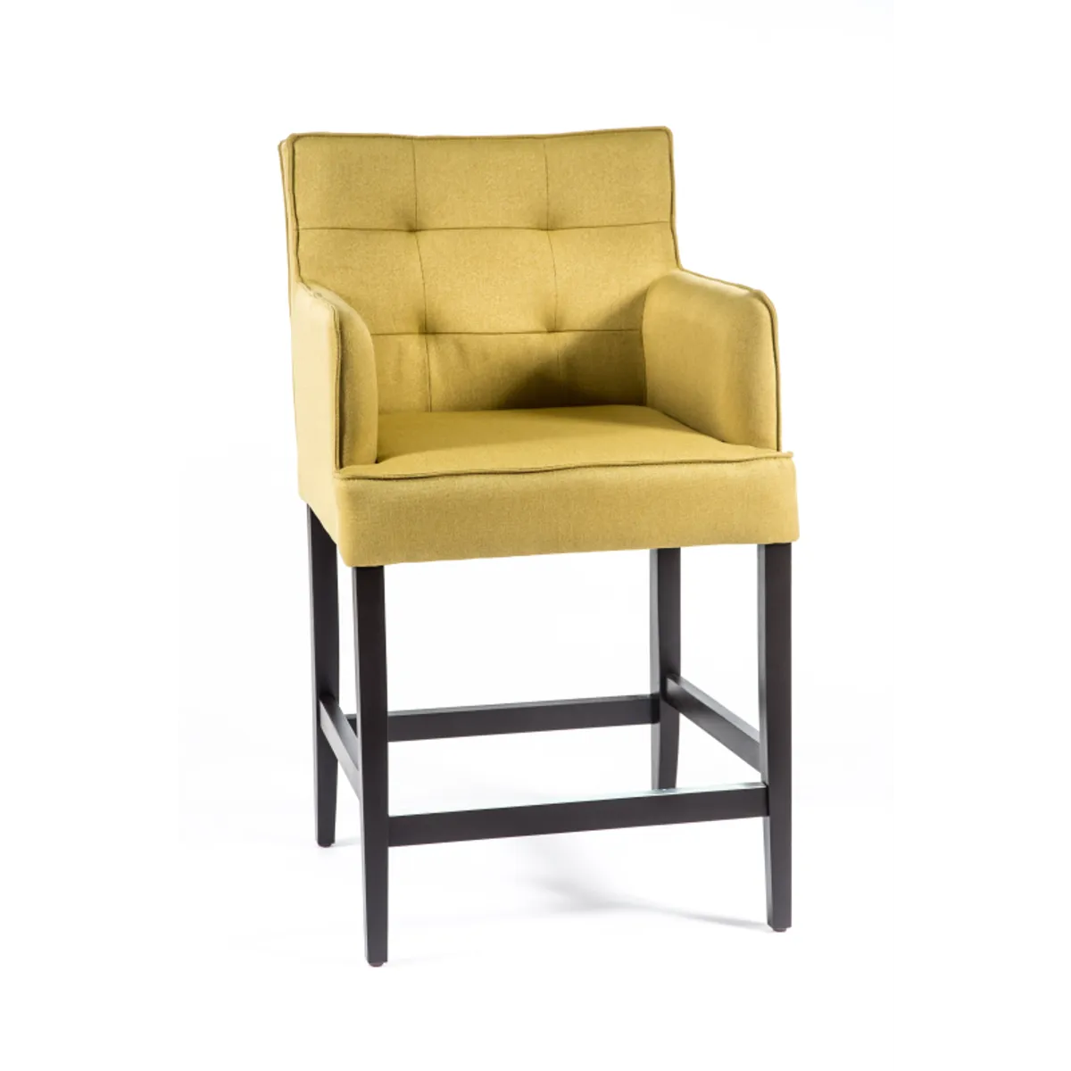 BarDiem 2 - Tabouret snack en tissu matelassé avec accoudoirs