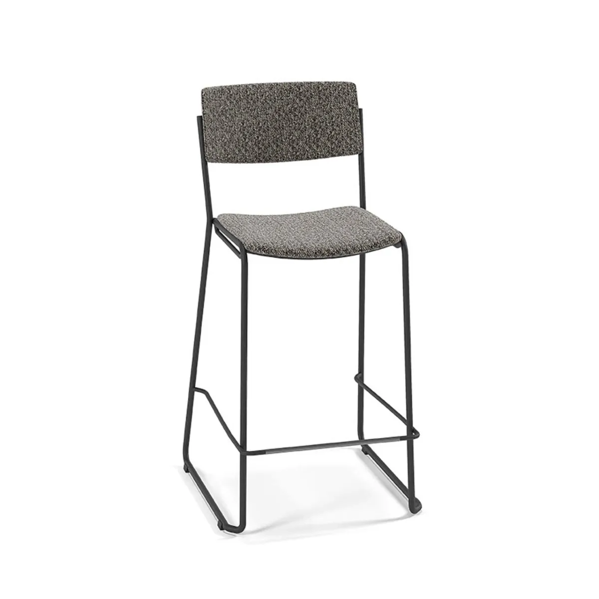 Zoom - Tabouret snack moderne en tissu pieds traîneau