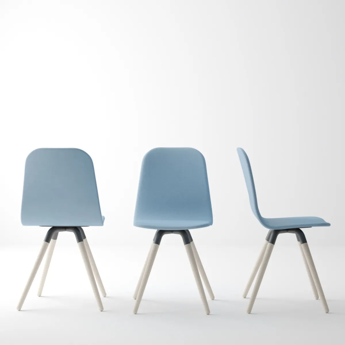 Nuba - Chaise scandinave en synthétique et bois