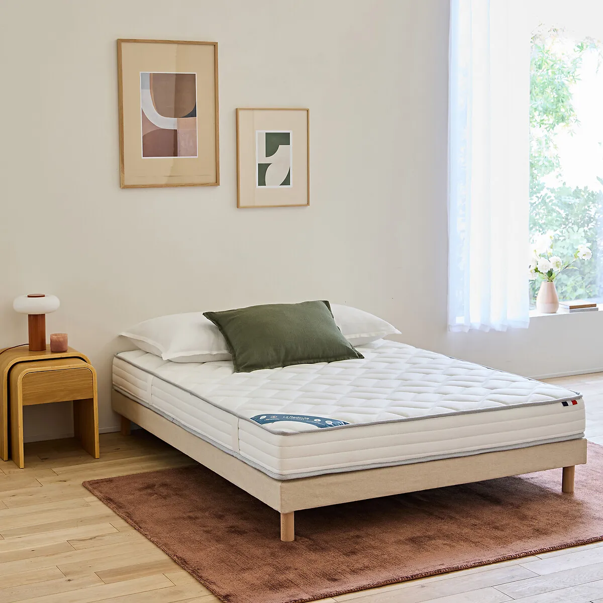 Sommier Tapissier Déco 12 Lattes Avec Pieds