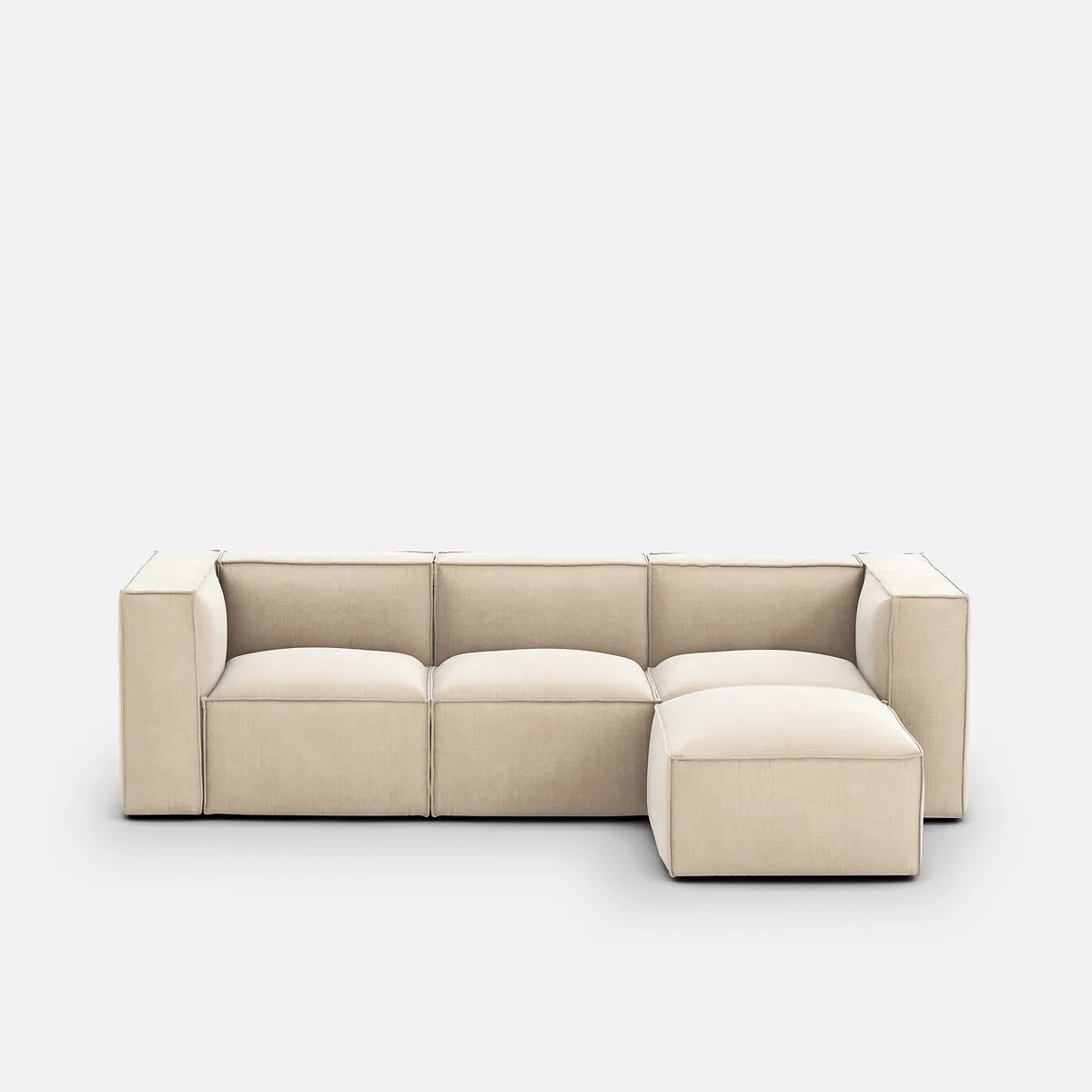 Modulable 3 Places Et Pouf Velours Côtelé Vintage Seven&nbsp;