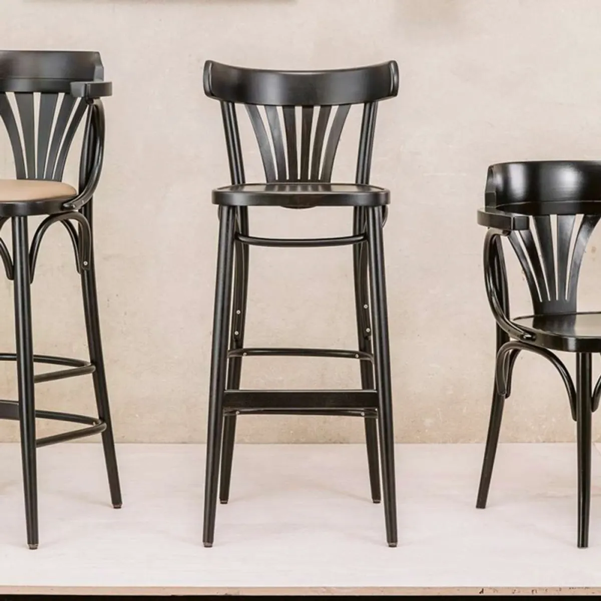 56 Ton® - Tabouret de bar style bistrot en bois