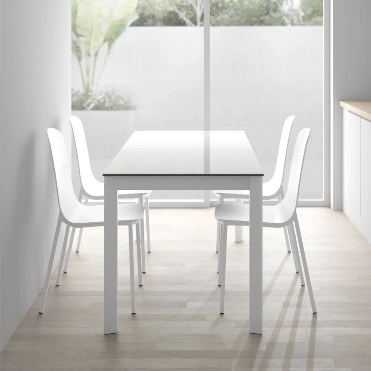 Multiplus - Table sur mesure en verre avec pieds en métal