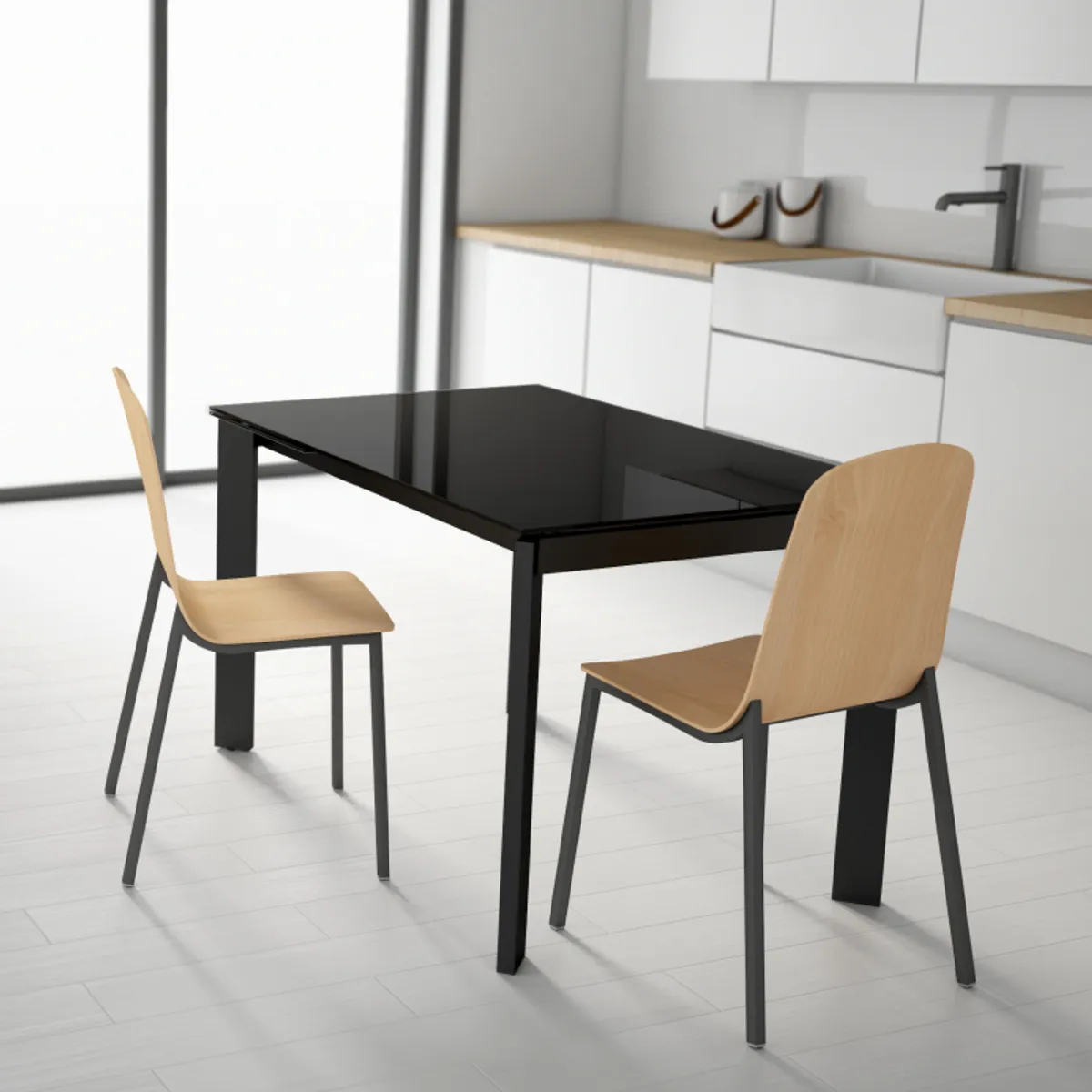 Poker - Table petit espace extensible en verre