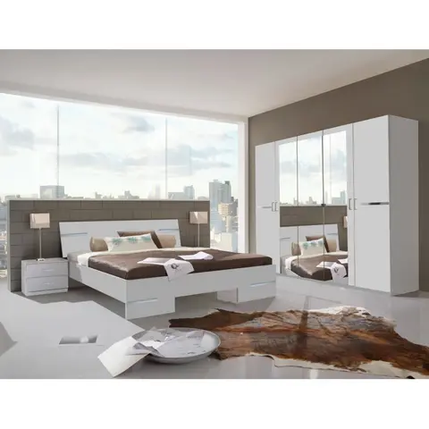 Chambre adulte contemporaine Marlene Blanc — Blanc