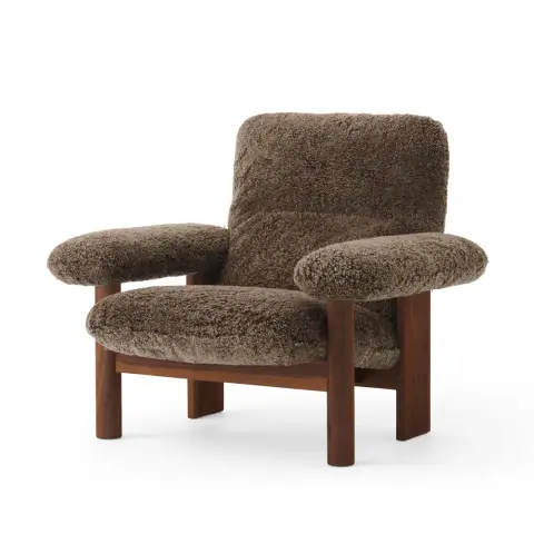 Fauteuil Brasilia Walnut-Root sheepskin