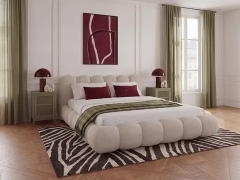 Lit bas BOBBY chiné beige
