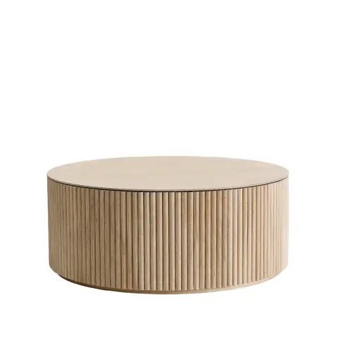 Table basse Grand Palais chêne teinté blanc (p2), support en chêne teinté blanc
