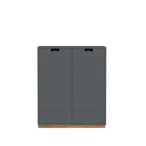 Armoire Snö E Storm grey, base en chêne, portes opaques, dj.