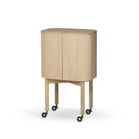 Meuble-bar Loud sur roues Light oiled oak