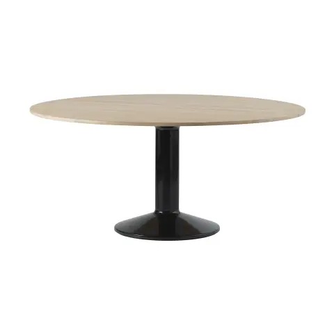 Table à pied central Midst Oiled oak-black, Ø
