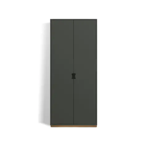 Armoire haute Snö F Green khaki, base en chêne, dj.