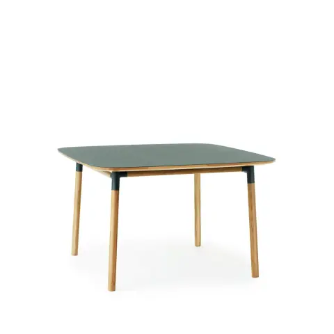 Table à manger Form green, pieds en chêne
