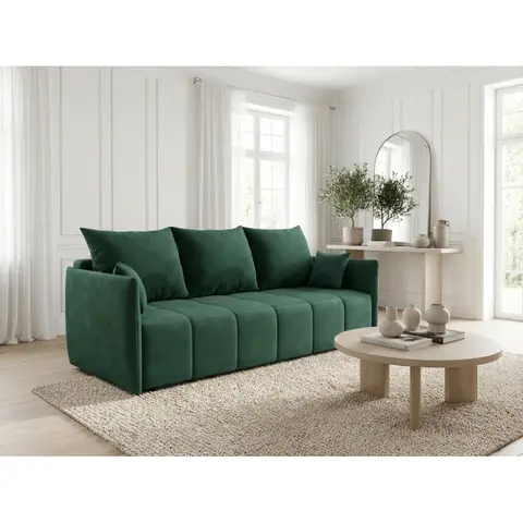 Canapé droit 3 places en tissu absorbant Louka — Vert