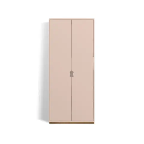 Armoire haute Snö F Rose, base en chêne, dj.