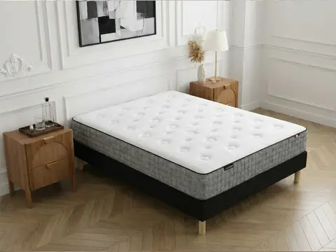 Ensemble matelas CAPUCINE 30 cm 672 ressorts ensachés 7 zones + sommier tapissier
