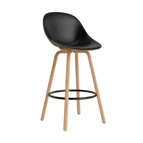 Chaise de bar Mat Bar Chair habillé sur le devant Ultra 41599-seaweed-beech-black steel