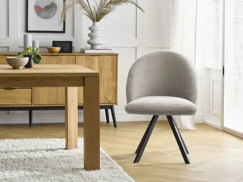 Lot de chaises LALIE texturé et pieds étoile beige