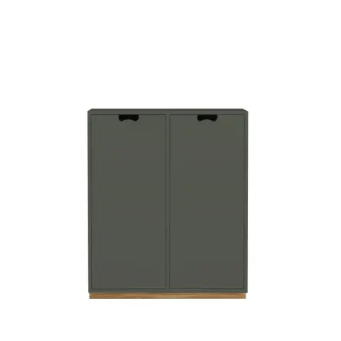 Armoire Snö E Green khaki,base en chêne, portes opaques, dj.