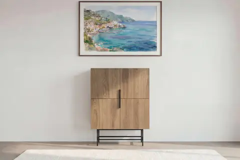 Soma - Commode Chêne clair 100 cm x 40 cm x 128 cm