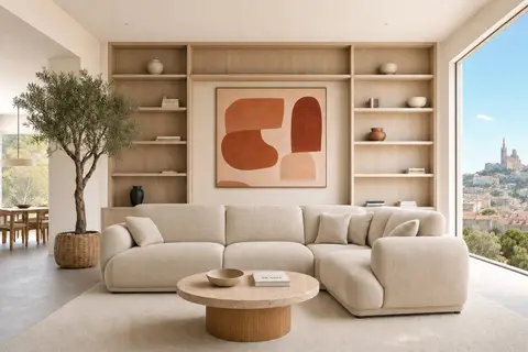 Canapé d'angle Rosalie L - Petit Velours Côtelé Beige Angle droit 285 cm x 102 cm x 83 cm