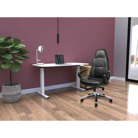 Siège de direction en cuir noir Rubis Noir 118 cm — Noir