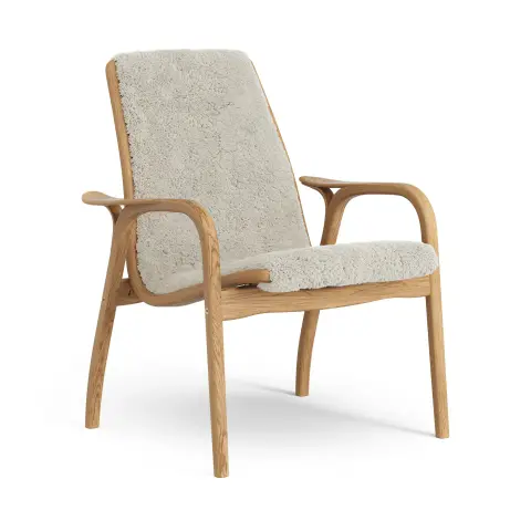 Fauteuil Laminett chêne huilé/peau de mouton Moonlight (beige)