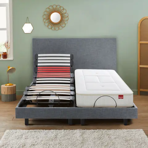 Matelas lit électrique en ressorts ensachés et mémoire de forme Epeda Balade -