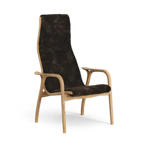Fauteuil Lamino chêne huilé/peau de mouton Espresso (marron)