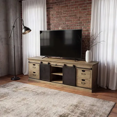 Meuble TV en bois de manguier, L170 cm