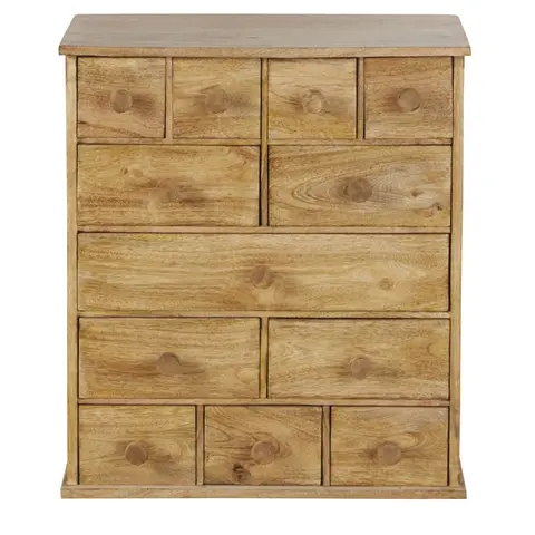 Petit meuble de rangement multi-tiroirs en bois de manguier