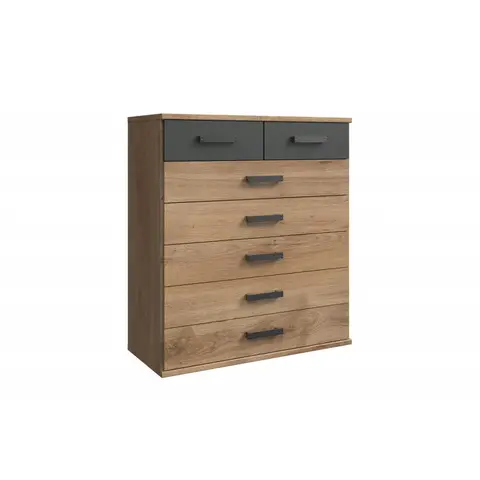 Commode industrielle chêne/anthracite Katarina Chêne — Chêne