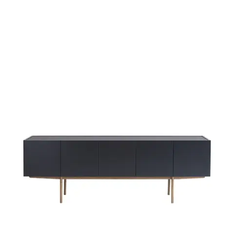 Luc Deluxe 200 table d'appoint char grey, pieds p4, calcaire