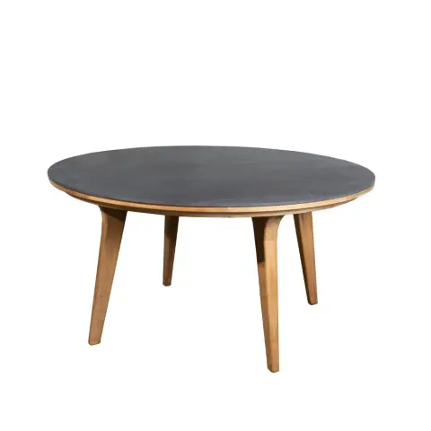 Table à manger Aspect ronde Fossil black-teak